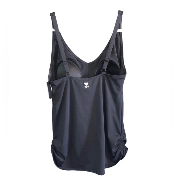 TYR Women’s One Piece Plus Size Gathering on Sides with Adjustable Ties - Picture 2 of 7